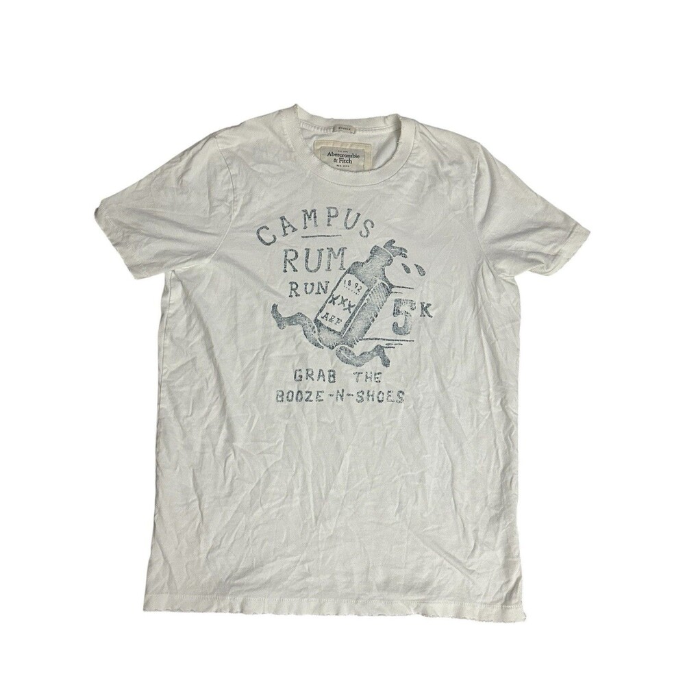 Abercrombie & Fitch Muscle Tee T-Shirt Vtg Funny Campus Rum Run 5K 2XL Rare HTF